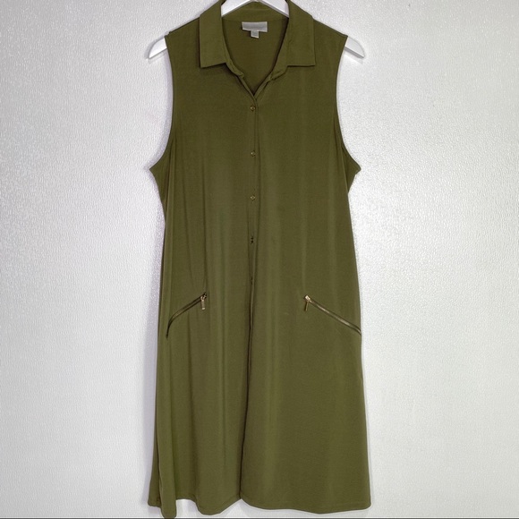 Avenue Dresses & Skirts - AVENUE Olive Green Shift Dress Size 18/20